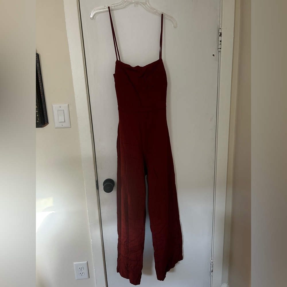 Paloma Wool Palazzo Deep Red Jumpsuit